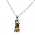 Kleiner Turm Opal Anhänger in Silber Kleiner Turm Opal Anhänger in Silber