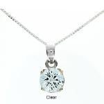 Runder Zirkonia Anhänger Mini Klar
