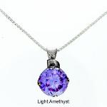 Runder Zirkonia Anhänger Petite Heller Amethyst