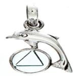 Tachyon. Delphin-Anhänger Aqua Sterling Silber