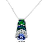 Brilliance Tanzanite Anhänger m. Opal u. Zirkonia